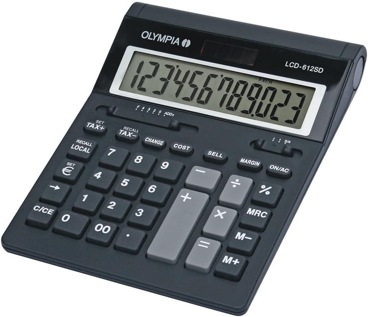 Olympia Tischrechner LCD-612 SD 12-stellig Batterie/Solar-Betrieb schwarz