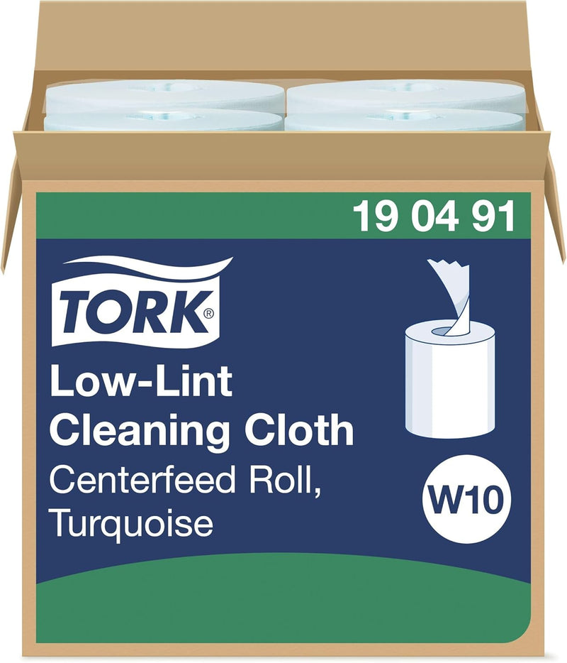 Tork 190491 fusselarme Reinigungstücher im W10 Spendereimer mit Einzelblatt Entnahme / 1-lagige, sta