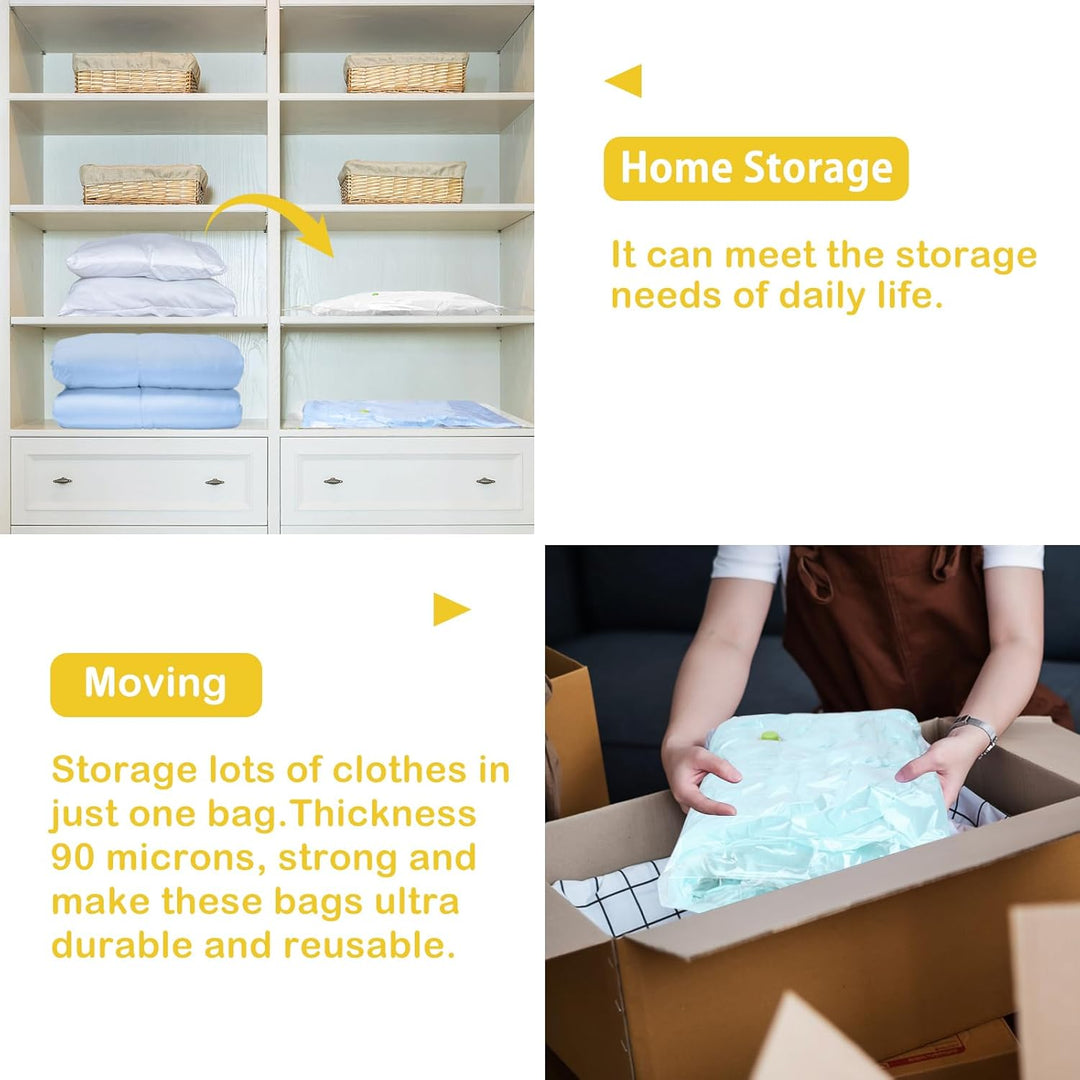 Vakuumbeutel Set (2x 130 x 100 cm) - Jumbo Staubsauger Vakuumierbeutel für Kleidung,Bettdecken,Tröst