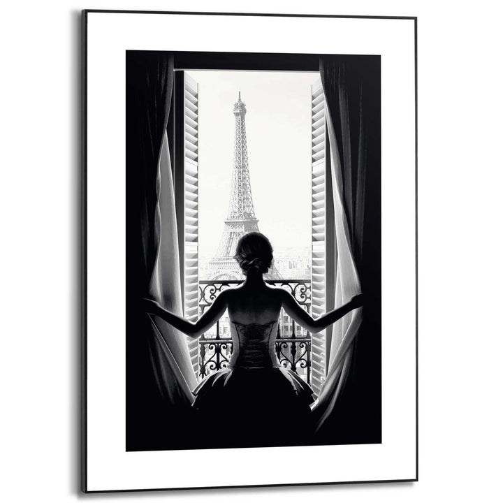 REINDERS Frau in Paris Gerahmtes Bild - MDF - 50 x 70 cm - Schwarz