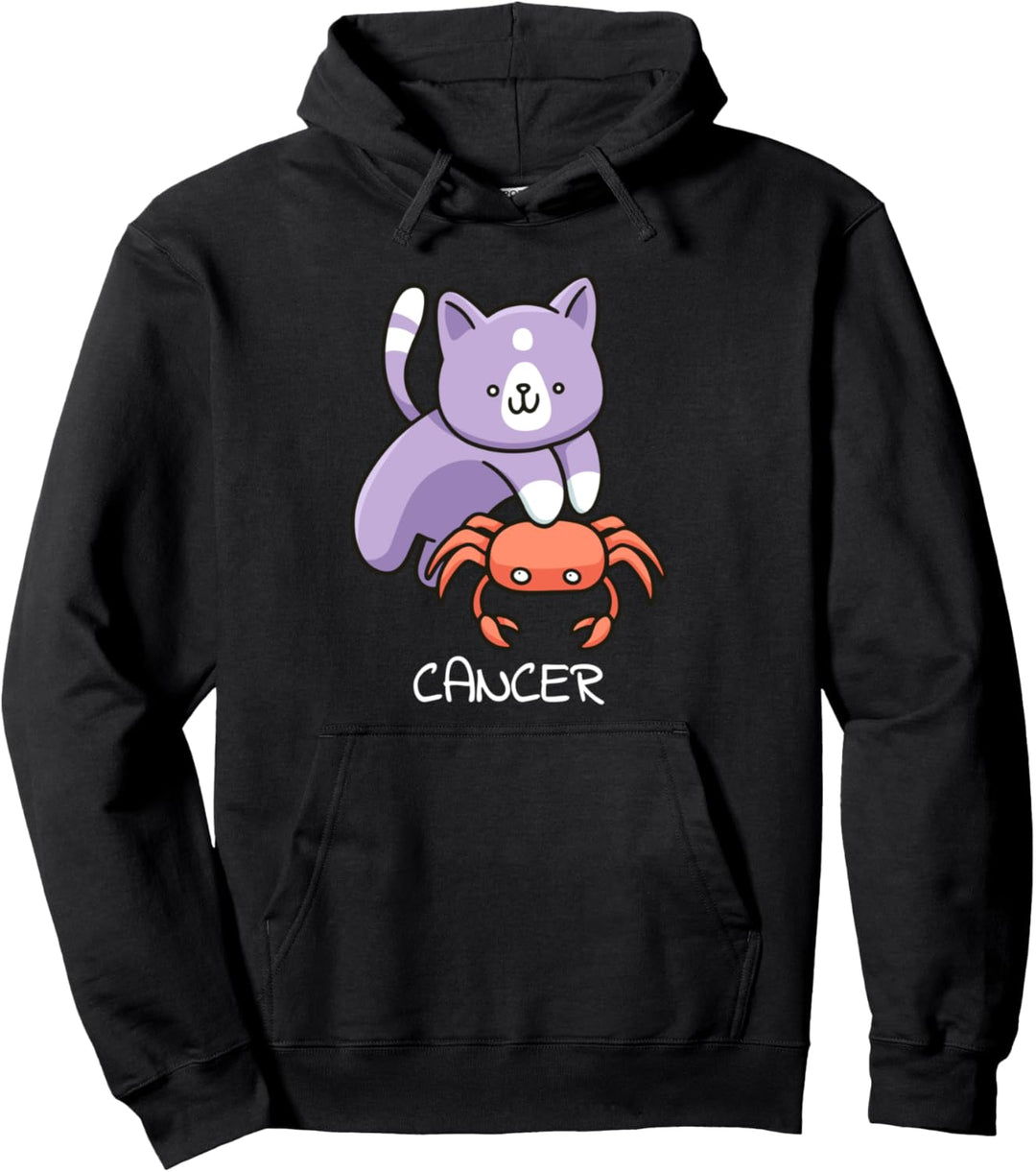 Krebs Katze Tierkreiszeichen Kawaii Astrologie Katzen Pullover Hoodie