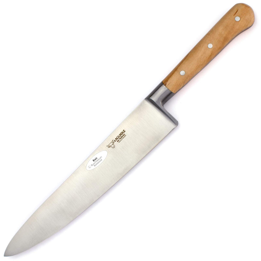 Laguiole en Aubrac Kochmesser Küchenmesser - Klinge 20 cm - Griff Buchsbaum - Geschmiedete Qualität