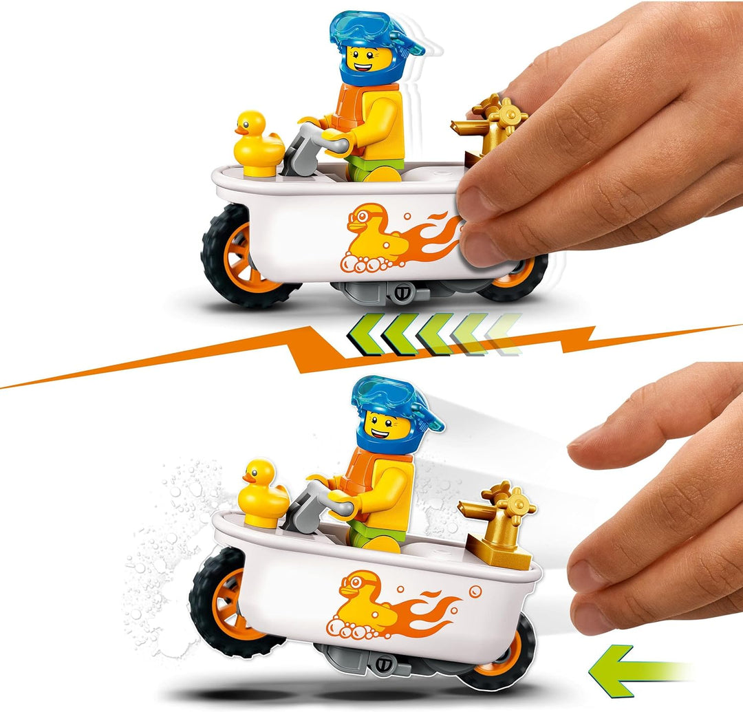 LEGO 60333 City Stuntz Badewannen-Stuntbike, Set mit Motorrad und Minifigur, Action-Spielzeug als Ge
