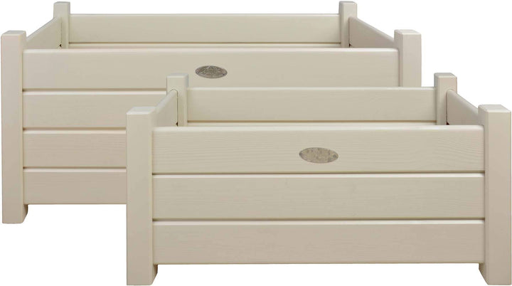 Esschert Design Fallen Fruits CF32G – Rechteckiger Pflanzkübel (2er-Set) Weiss, Weiss
