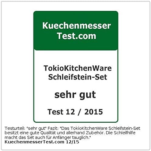 Messer Schleifstein Set: Wasser-Schleifstein-Set, 2 Doppel-Wassersteine, Winkelhilfe &amp; Halter (Messe
