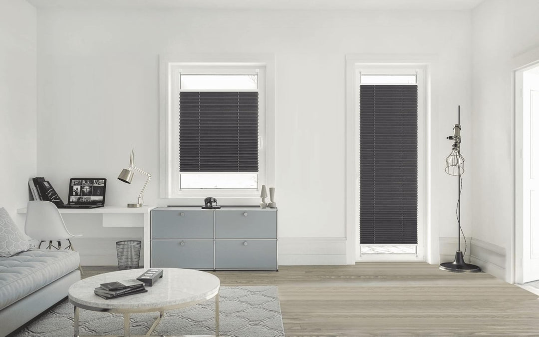 Eurohome Plissee Grau 105x120cm klemmfix ohne Bohren für Fenster und Türen 105x120cm Grau, 105x120cm
