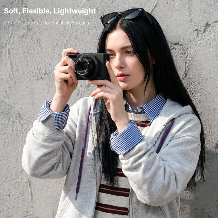 G7X II Kameratasche & LCD-Displayschutz-Zubehör-Set, weiche Silikonhülle für Canon Powershot G7X Mar