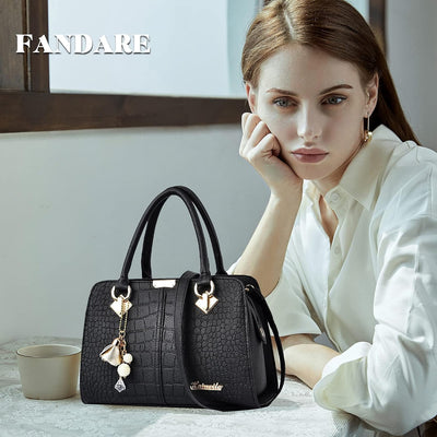 FANDARE Damen Handtasche Umhängetasche Frauen Schulterbeutel Shopper Tote Reise Henkeltasche Schulte