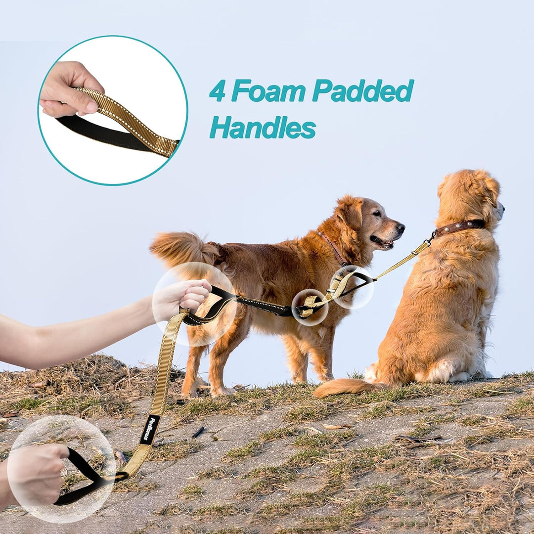 PetBonus Hundeleine Doppelleine für 2 Hunde, Keine Verwicklung Leine für 2 Hunde Gross, Verstellbar