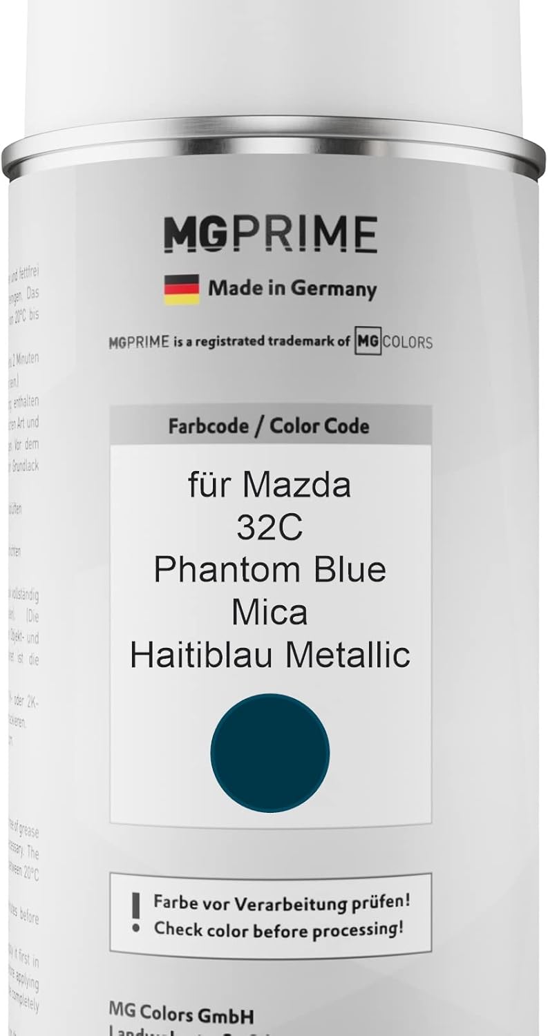 MG PRIME Autolack Sprühdosen Set für Mazda 32C Phantom Blue Mica/Haitiblau Metallic Basislack Klarla