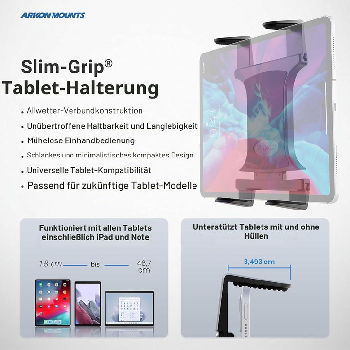 ARKON TAB086-12 Heavy Duty Tablet-Halterung mit 30,5 cm langem Haltearm für iPad Pro, iPad Air, Gala
