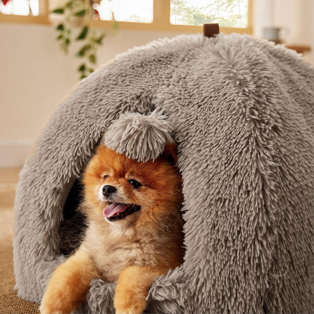 BEDSURE Katzenbett grosse Katzen Katzenhöhle- 44x44x44 cm Plüsch Katzenhaus Indoor mit abnehmbarem K