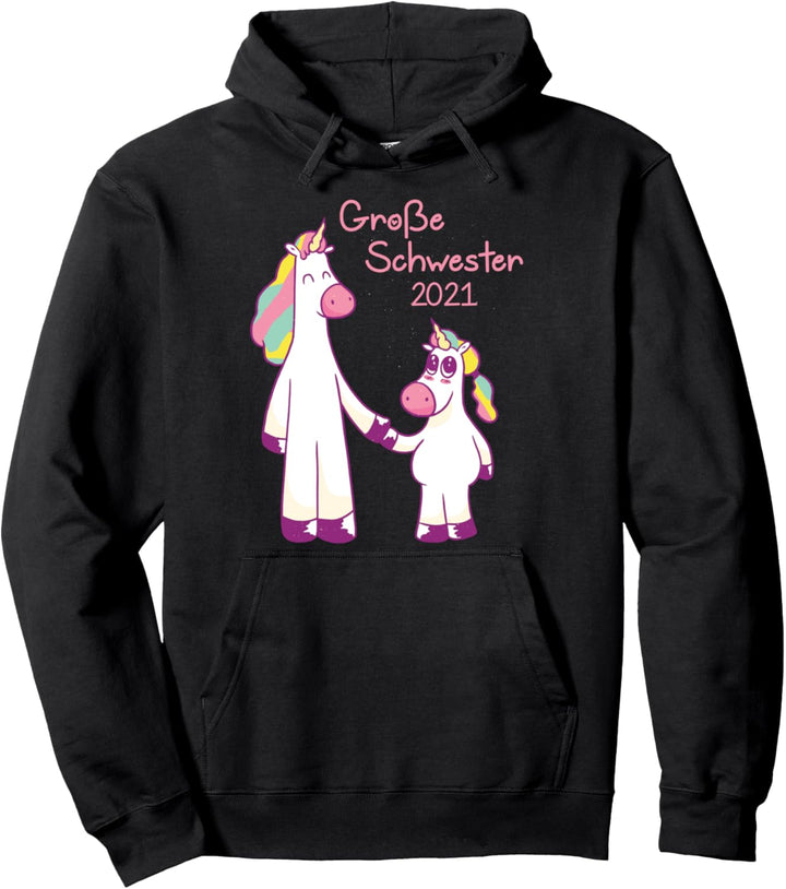 Grosse Schwester 2021 Niedliches Einhorn Geschenkidee für Geschwister Pullover Hoodie
