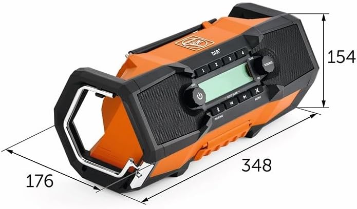 FEIN Robustes und mobiles Baustellen-Akku Digitalradio ARAD 18 BC AS mit vier Wiedergabequellen (DAB