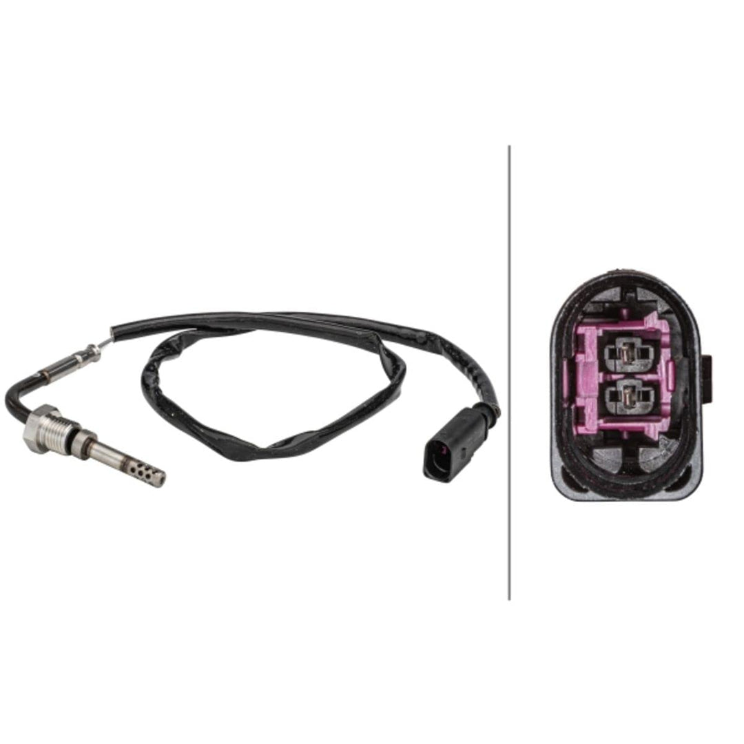HELLA 6PT 358 181-091 Sensor, Abgastemperatur - 2-polig - geschraubt - Kabel: 540mm