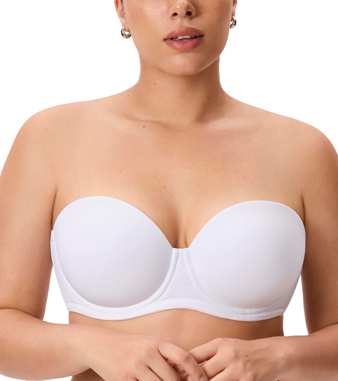 DELIMIRA Damen Trägerloser BH mit Bügel | Grosse Grössen, Seamless, Dirndl BH, mit Geformte Cups, T-