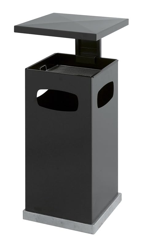 PROREGAL Metall Kombiascher mit abnehmbarem Dach | 70 Liter, HxBxT 91x39,5x39x5cm | Inkl. Befestigun