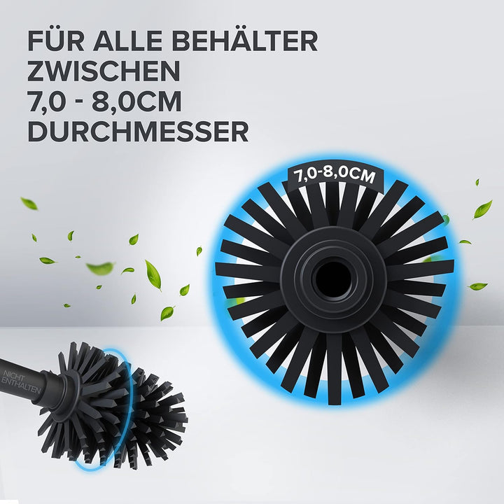 Ersatzbürstenkopf Vejro für Klobürste | praktisches 3er-Set | schwarz | Silikon Ersatzbürstenkopf |