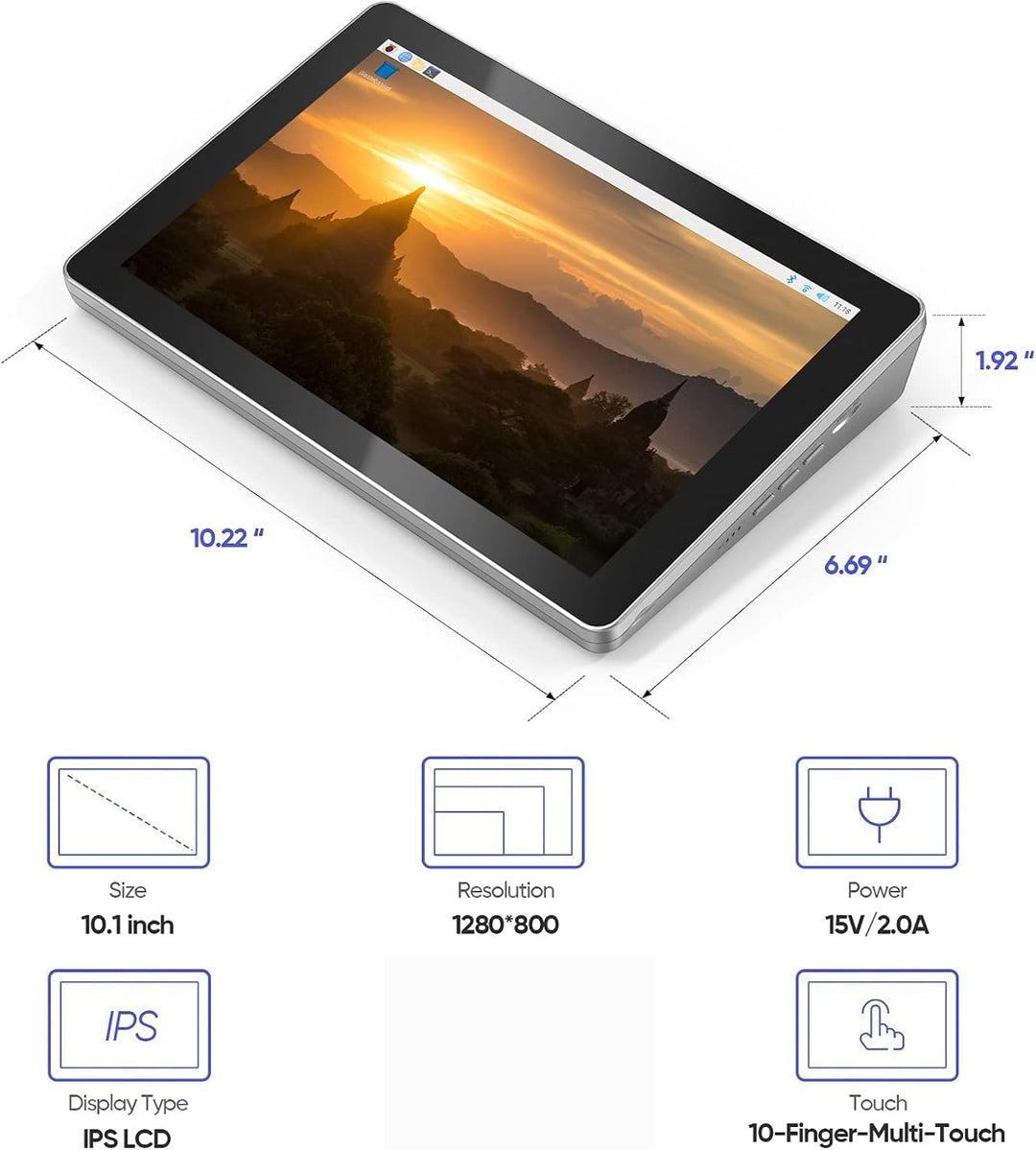 SUNFOUNDER RasPad 3.0 - EIN All-in-One für Raspberry Pi 4B Tablet mit 10,1" Touchscreen und integrie