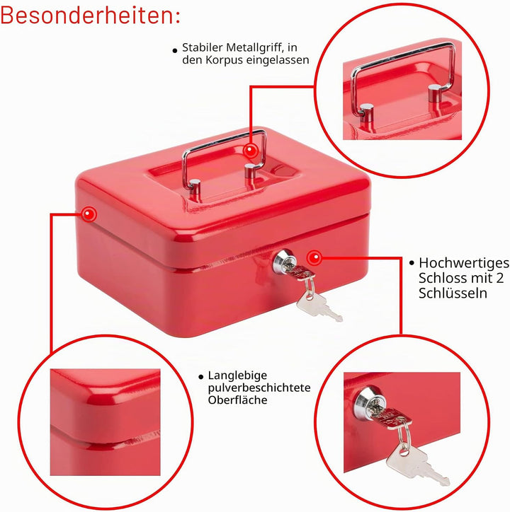 Burg-Wächter CB02R Money 5020 20,3 cm Geldkassette, rot, 20 cm, Rot
