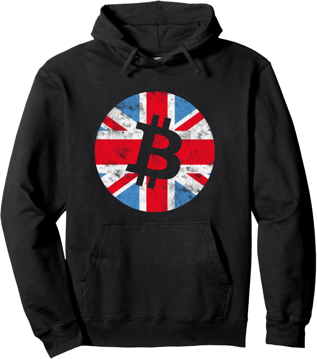 Bitcoin UK Union Jack Flag Pullover Hoodie