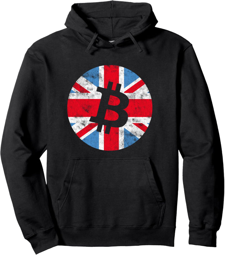 Bitcoin UK Union Jack Flag Pullover Hoodie