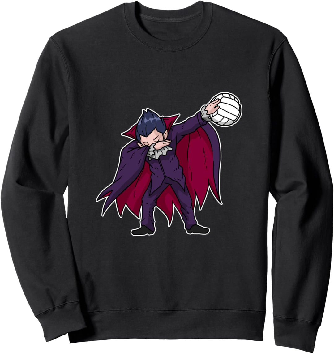 Dabbing Dracula Volleyball Lustiges Halloween Kostüm Sweatshirt