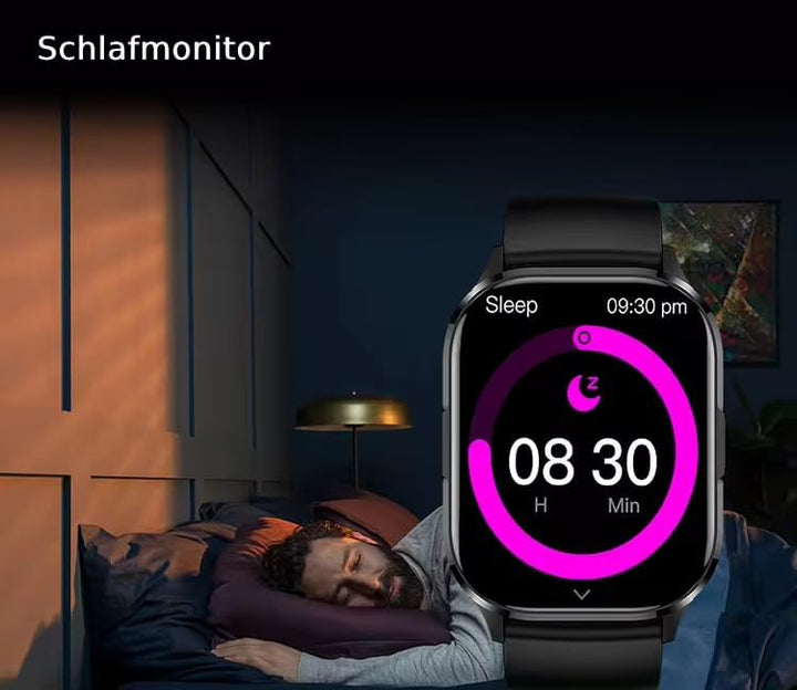 Bliknes K21 Smartwatch 2,01 Zoll für Damen Herren mit Telefonfunktion und Benachrichtigungen, kompat