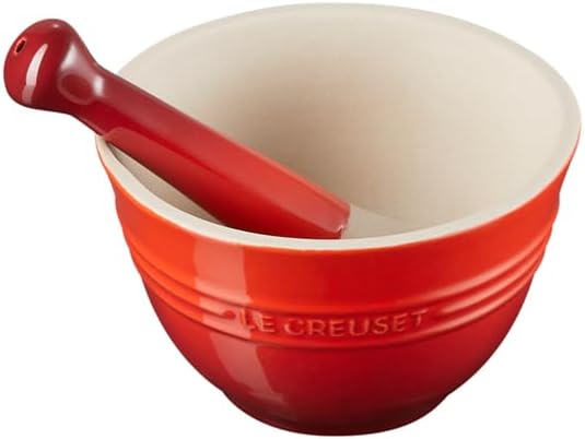 Le Creuset Mörser aus Steinzeug, 360 g, 300 ml, Kirschrot, 81209300600003, Kirschrot