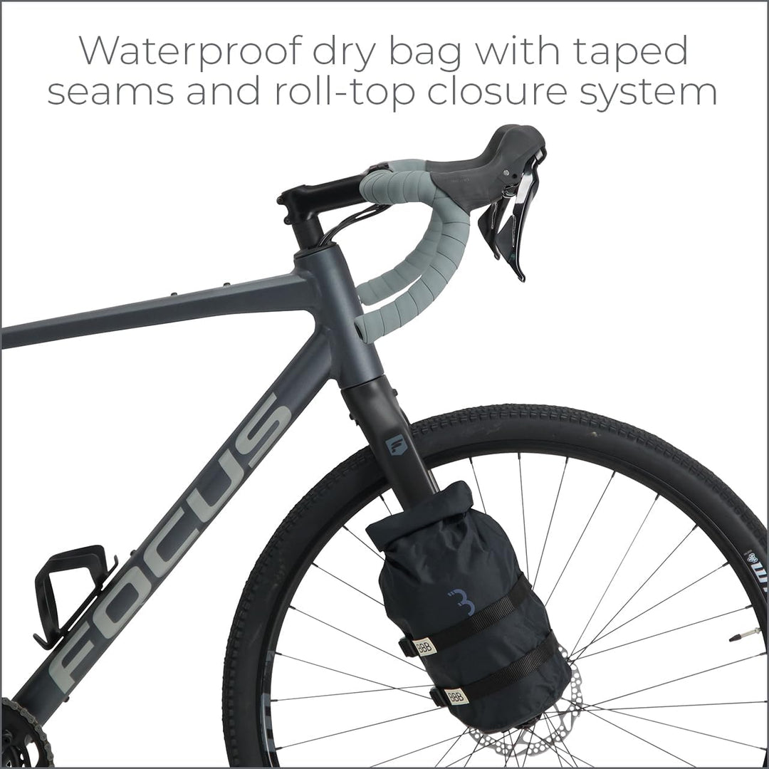 BBB Cycling Gabeltasche Wasserdicht I Fahrrad Gabeltasche Mit Rollverschluss Und Gepäckträger I Fork