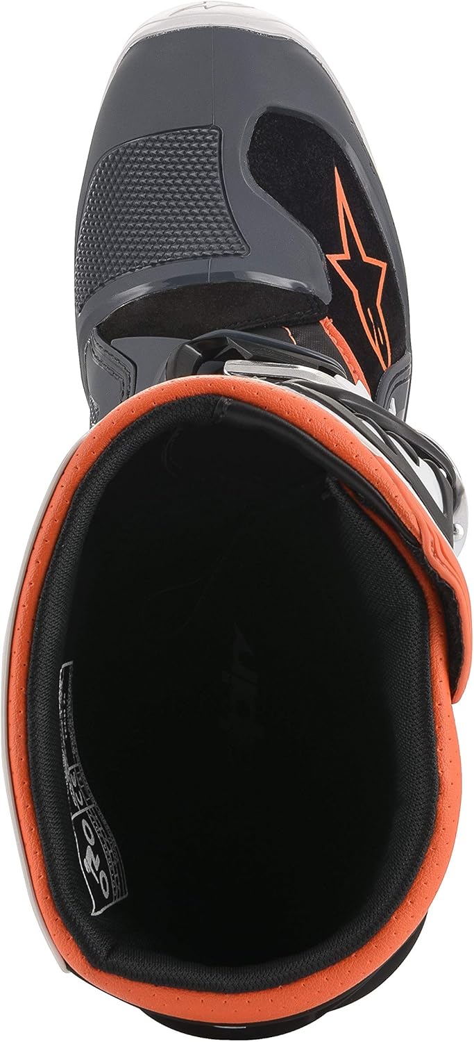 Alpinestars Youth Tech 7s Boots Unisex Youth Tech 7S Stiefel 35.5 EU Schwarz Grau Weiss Orange Fluor