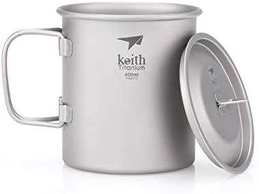 Keith 300 ml / 900 ml Titan Tasse Outdoor Geschirr Camping Reisen Faltbare Griff Tasse Grau, Grau
