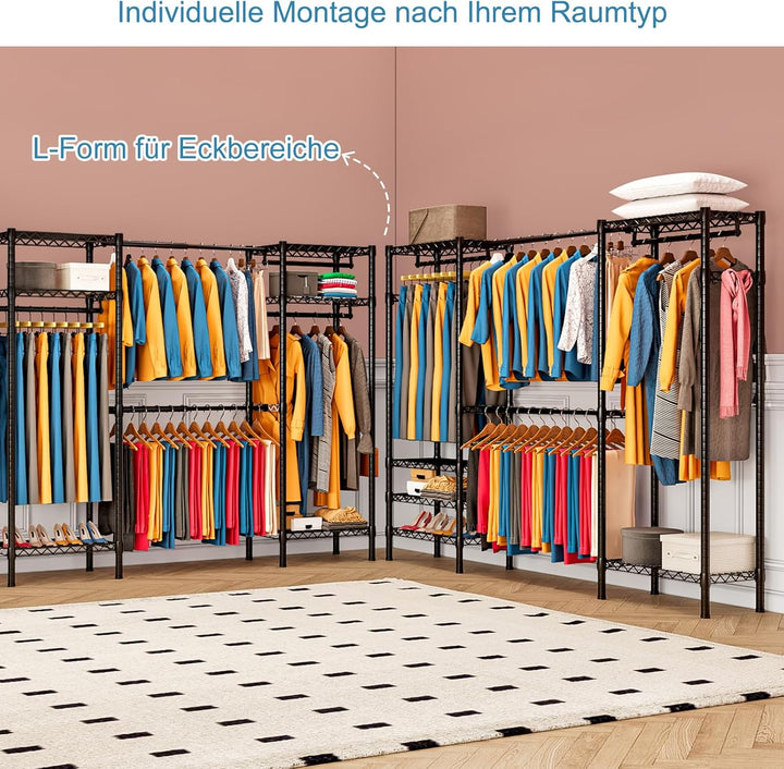 Erweiterbar Kleiderständer,Kleiderstange,(70.2-88.2”) Lx13.9”Wx71.2”H Schwerlast Kleiderständer Meta