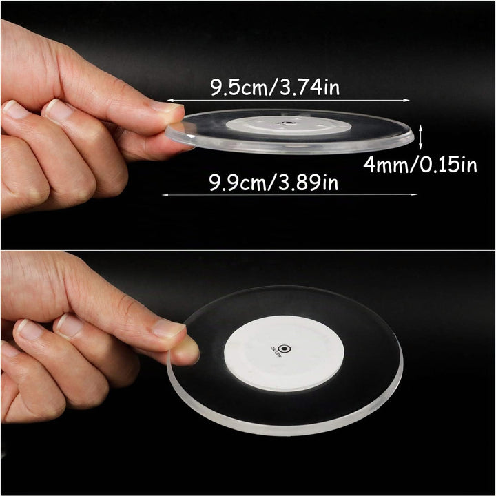 MEDOYOH 8er-Set Kühle Weiss LED Untersetzer für Getränke, ON/Off Wasserdicht Rund Untersetzer Acryl
