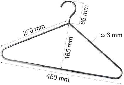 GERSO 100 Stück Kleiderbügel Stahl Metall platzsparend Industrie verchromt 45cm breit 6mm stark Meng