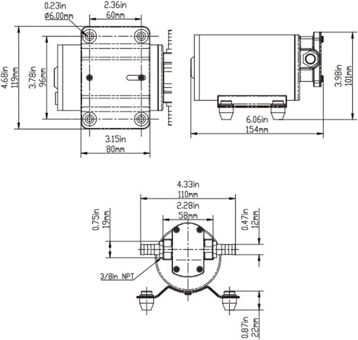 LIGHTEU®, SEAFLO 24V Zahnradpumpe für Öltransfer - 3,2 GPM, 12LPM, 3/8" FNPT Anschlüsse, Kupferrad,