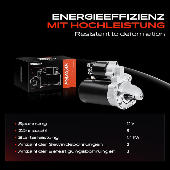 Frankberg Anlasser Starter Benzin Kompatibel mit E46 320 323 330 1998-2007 E60 520 525 530 Z3 R.o.a.
