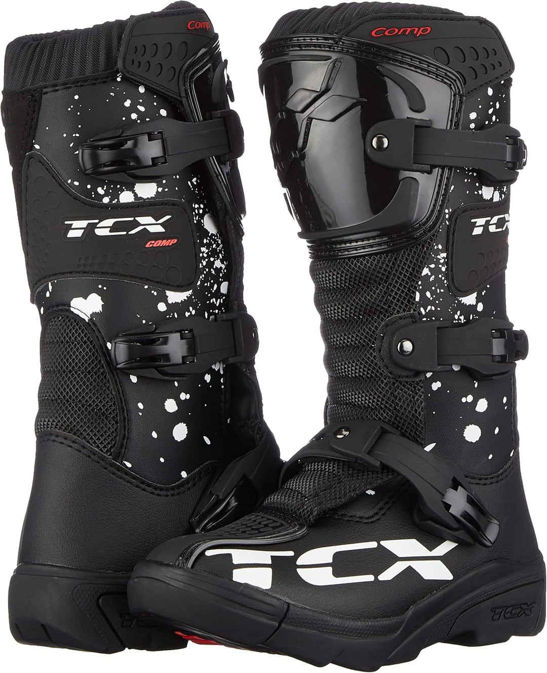 TCX Herren Motorcycle Boot 39 EU Schwarz Weiss, 39 EU Schwarz Weiss
