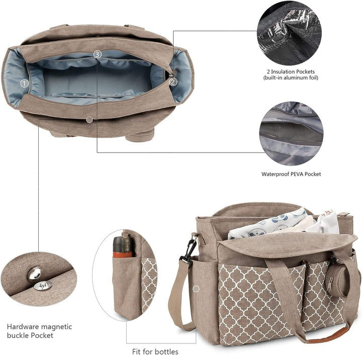 Wickeltasche Tote Baby Wickeltasche Grosse Babytaschen für Mama mit Wickelstation Multifunktions Rei