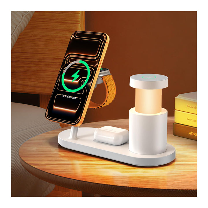 GEEKERA 25W Fast 4-in-1 Ladestation: Mag-Safe kabelloses Ladegerät, induktive Schnellladegerät mit N