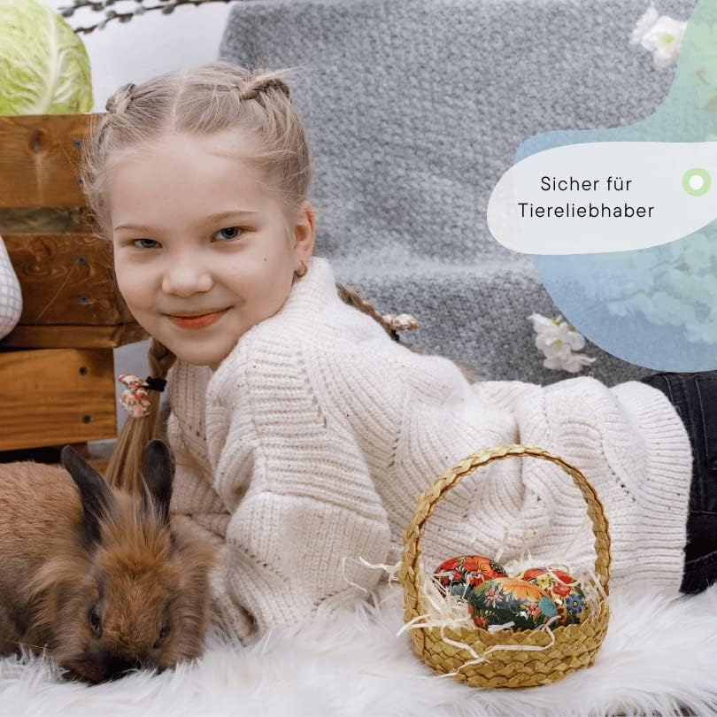 Schöner Osterhase Deko für den Osterstrauss aus Holz Handbemalt - Hasen Osterdekoration zum Aufhänge