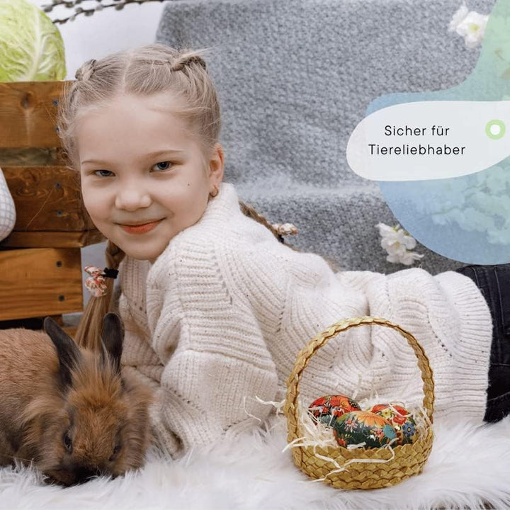 Schöner Osterhase Deko für den Osterstrauss aus Holz Handbemalt - Hasen Osterdekoration zum Aufhänge
