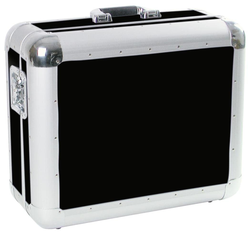 ROADINGER Plattenspieler-Case Tour ALU schwarz | Flightcase für einen Plattenspieler (bis 450 mm Bre