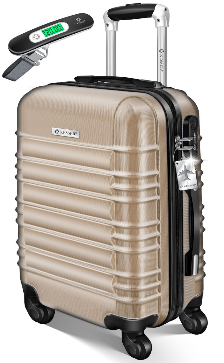 KESSER® Handgepäck Reisekoffer Hartschalen-Koffer Inkl. Kofferwaage + Gepäckanhänger Trolley Gepäck