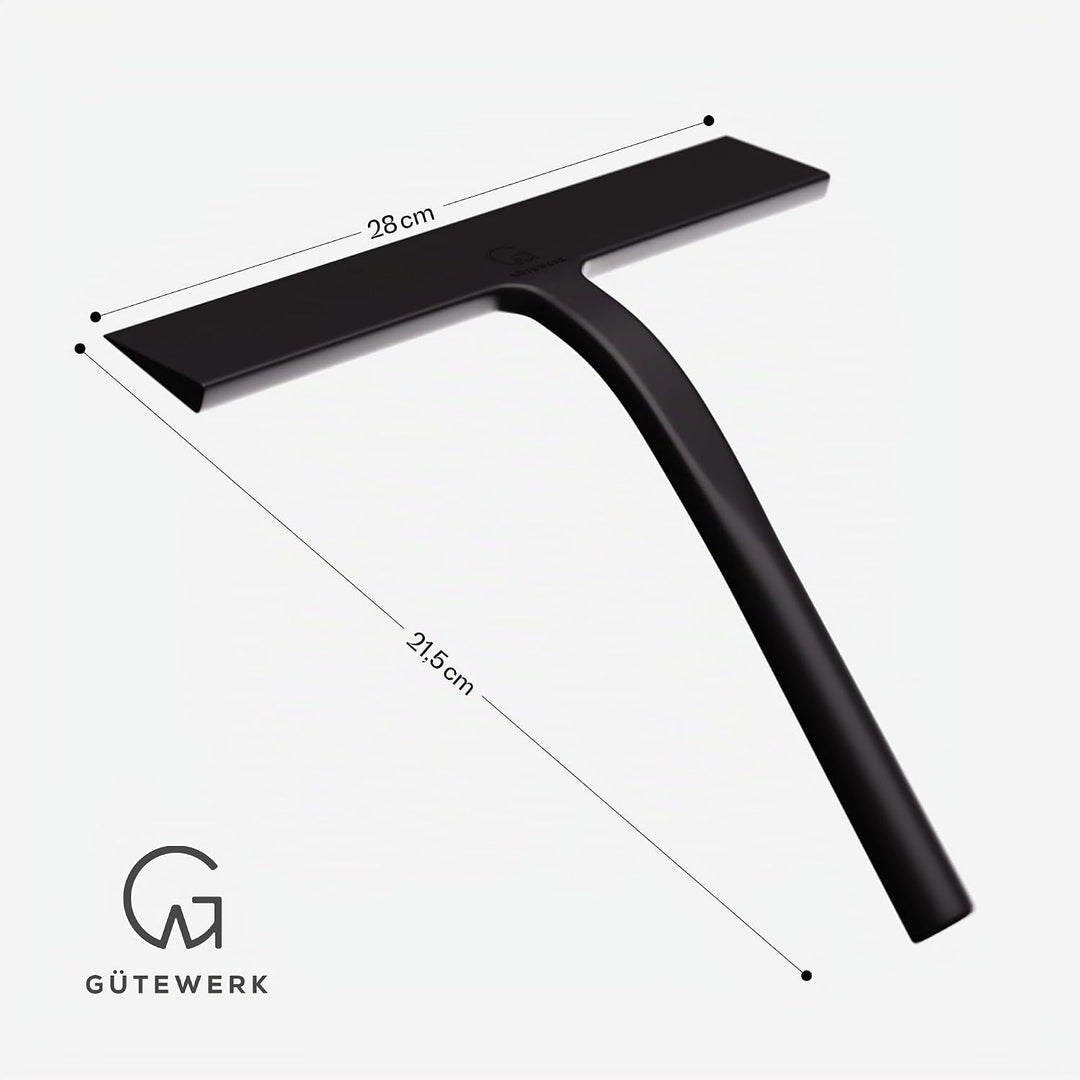 Fensterreiniger und Tuch 2 in 1, Glasreiniger 28 cm, Duschabzieher Box, Fensterreinigung waschbar, p