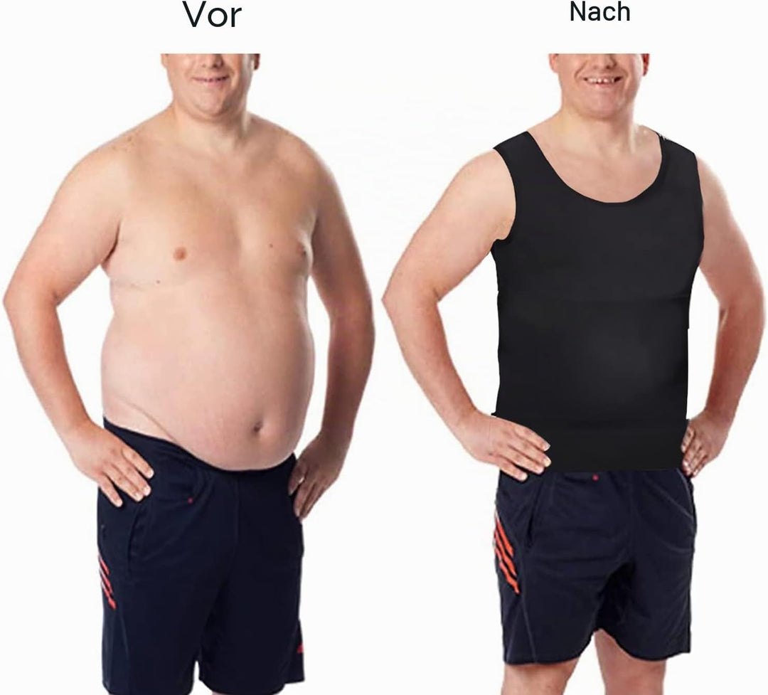 Lgtfy Herren Bauchweg-Unterhemden, figurformende Weste, Gynäkomastie-Kompressions-Shirts, Bauchkontr