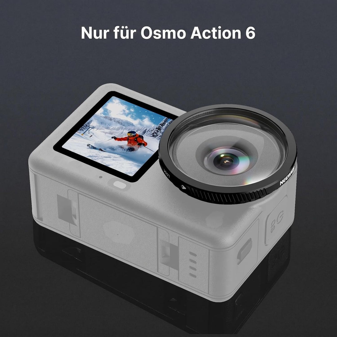 NEEWER Weitwinkelobjektiv kompatibel mit DJI Osmo Action 6 nur, 180° FOV, mehrfach beschichtetes HD