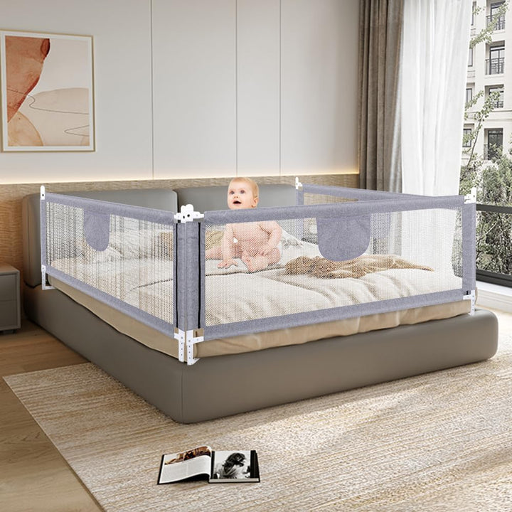 homewell Bettgitter für Kleinkinder, Bettgitter, faltbar, tragbar, höhenverstellbar, Sicherheitsbarr