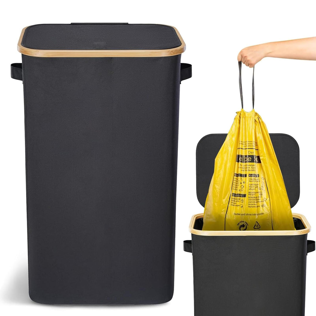 100L Gelber Sack Ständer mit Deckel, Visualisierung Mülleimer Gelber Sack, Stabiler Ständer Ggelber