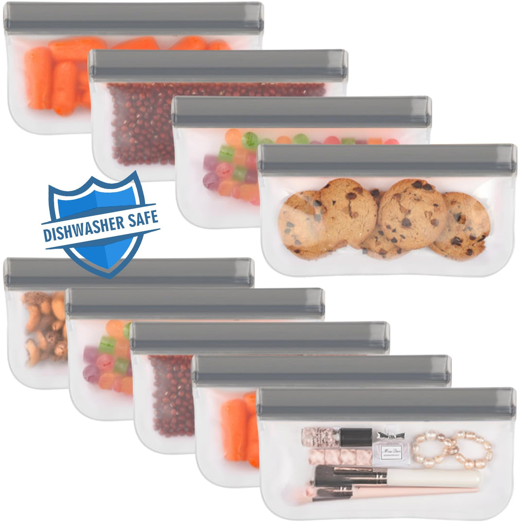 10 Stück Gefrierbeutel Wiederverwendbar 8.6"*4.5" Wiederverschliessbare Beutel für Lebensmittelbeute